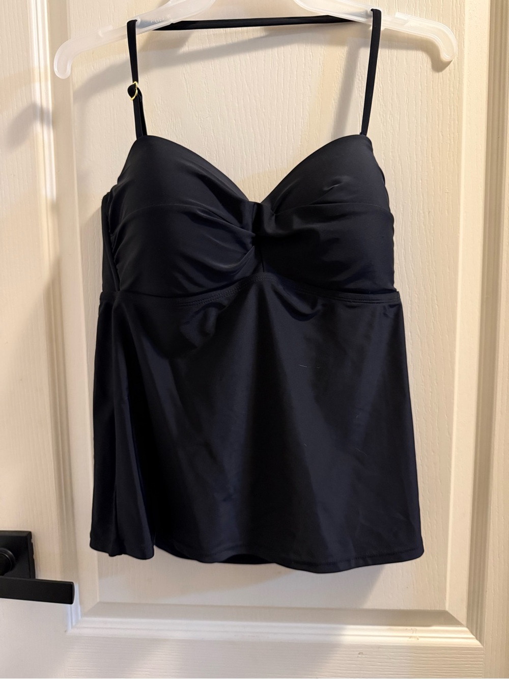 Catalina Black Twist Front Bandeau Tankini Swim Top